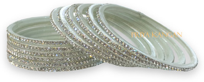 priya kangan Glass Zircon Bangle(Pack of 10)