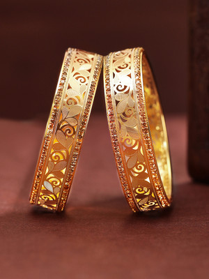Rubans Elements Alloy Gold-plated Bangle Set(Pack of 2)