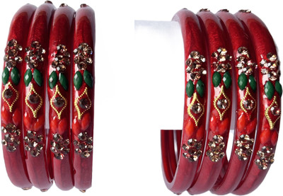 Bhooprama Glass Crystal Enamel Bangle Set(Pack of 8)