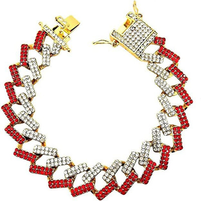 KRYSTALZ Stainless Steel Cubic Zirconia Gold-plated Bracelet