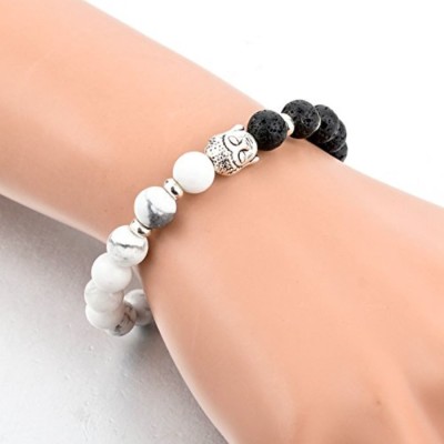 VIBESLE Howlite, Crystal, Lava Beads Charm Bracelet