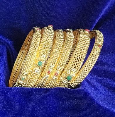 Mona Décor Alloy Gold-plated Bangle Set(Pack of 6)