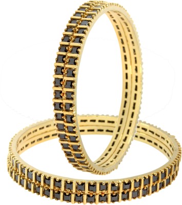 Shiv_Jewels Alloy Cubic Zirconia Gold-plated Bangle Set(Pack of 4)