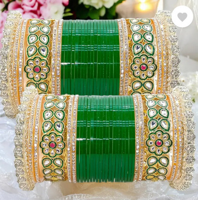 whatowear Alloy Cubic Zirconia Gold-plated Chudas(Pack of 2)