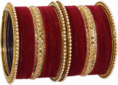 ZULKA Metal Zircon Bangle Set(Pack of 34)