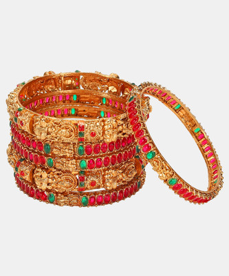 JANAVI Alloy Beads Gold-plated Bangle Set(Pack of 6)