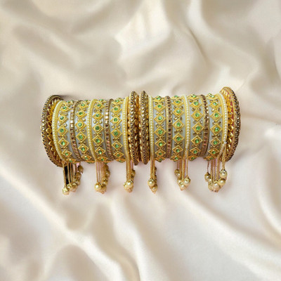 HADIYA Plastic Zircon Bangle Set(Pack of 2)