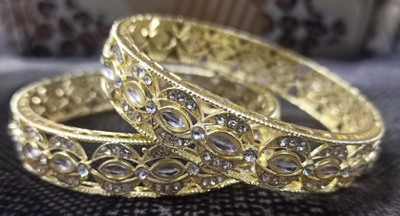 LOKESH GUPTA Brass Gold-plated Bangle Set(Pack of 2)