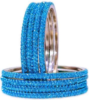 RKGlow Brass Crystal Bangle Set(Pack of 8)