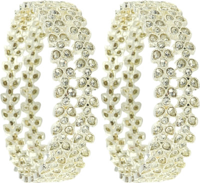 ZULKA Metal Zircon Bangle Set(Pack of 4)