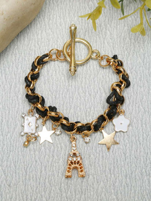 JDENTERPRISES Alloy Cubic Zirconia Gold-plated Bracelet