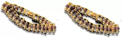 nagaana Brass, Rudraksha Gold-plated Kada(Pack of 2)