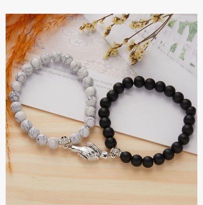 Floky Stone Silver Coated Bracelet Set(Pack of 2)