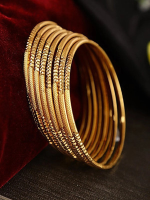 Dharti Ent Brass Gold-plated Bangle Set(Pack of 8)
