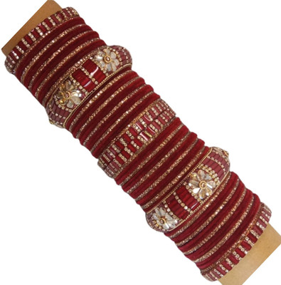 IZELBEAUTY Metal Cubic Zirconia Gold-plated Bangle Set(Pack of 62)