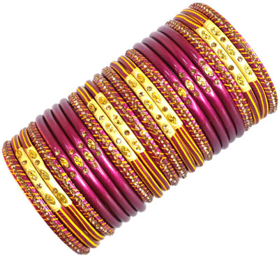 Anshi Creations Lac Bangle Set(Pack of 24)