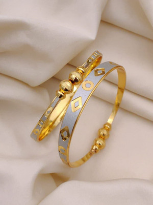 SHIVAY FASHION HUB Alloy Pearl Gold-plated Bangle Set