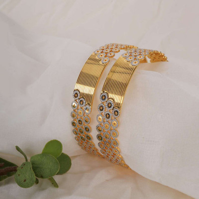 CYGNI Brass Gold-plated Bangle(Pack of 2)