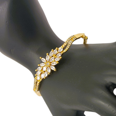 Manikya Brass Cubic Zirconia Gold-plated Cuff