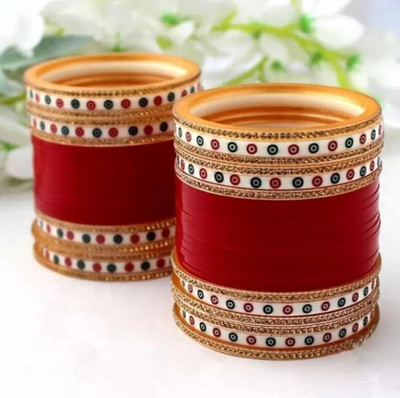 SA Creation Plastic Diamond Gold-plated Chudas(Pack of 44)