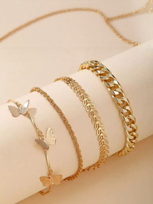 Dressberry Alloy Gold-plated Bracelet Set(Pack of 4)