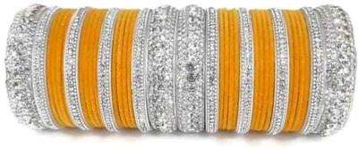 Mayra Creation Metal, Plastic Zircon Silver Bangle Set(Pack of 36)