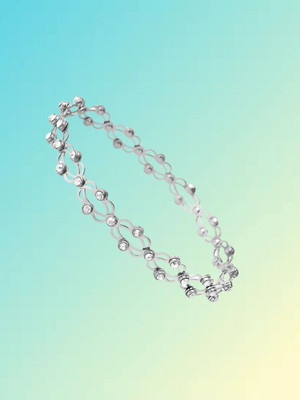 KIVORA Alloy Cubic Zirconia Silver Bracelet