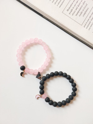 Agatesvibe Stone, Crystal, Glass Beads, Crystal Bracelet(Pack of 2)