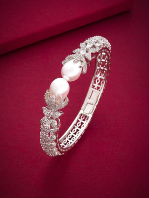 Kushal's Fashion Jewellery Copper Zircon Gold-plated Kada