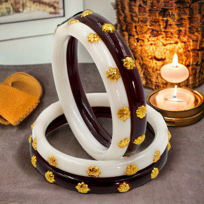 SUNISKA Plastic Gold-plated Bangle Set(Pack of 4)