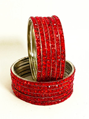 Suhana collection Alloy Silver Coated Bangle(Pack of 10)