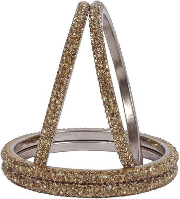 CHURA KING Alloy Cubic Zirconia Silver Bangle Set(Pack of 4)
