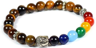 CRYSTU Stone, Tiger's Eye, 7 Chakra Beads, Agate, Crystal, Jade, Quartz Bracelet