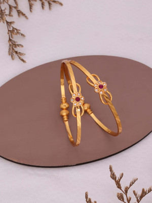 Parisal Brass Diamond Gold-plated Bangle