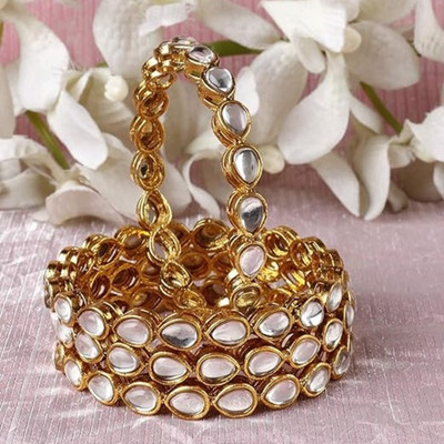 LYBASHINE Brass Cubic Zirconia Gold-plated Bangle Set