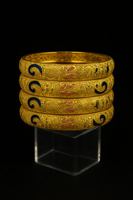 gupta jewellry Brass Ruby Gold-plated Bangle Set(Pack of 4)