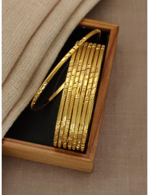 virat enterprise Brass Gold-plated Bangle Set(Pack of 8)