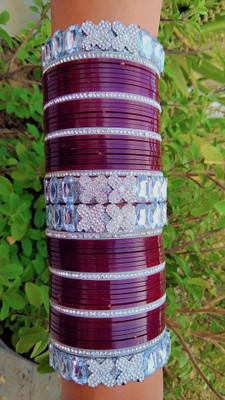 Anaya Metal, Plastic Cubic Zirconia Chudas(Pack of 38)