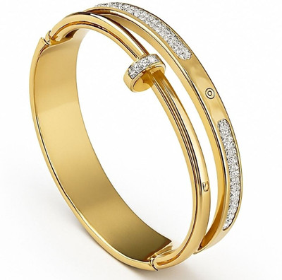 NPS Stainless Steel Diamond,  Gold-plated Bracelet