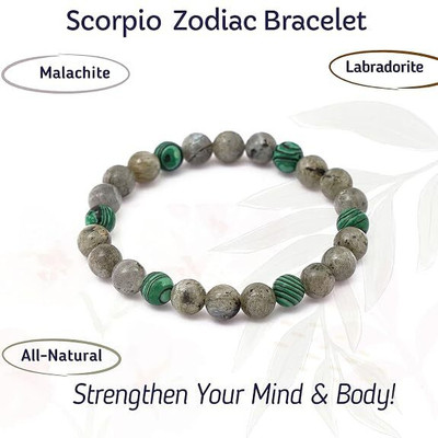 VIBESLE Stone Beads, Crystal, Malachite Charm Bracelet