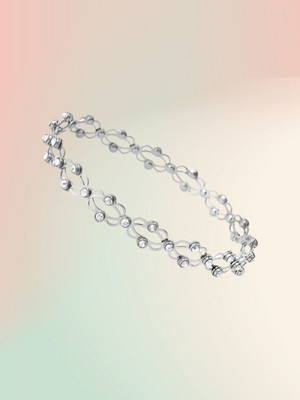 RKB SALES Alloy Cubic Zirconia Silver Bracelet