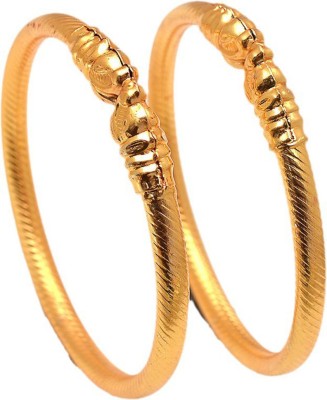 Jewar Mandi Brass Gold-plated Bangle Set(Pack of 2)