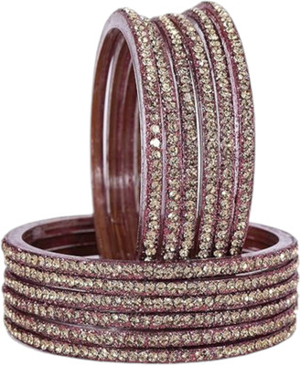 RIJB Glass Zircon Bangle Set(Pack of 12)