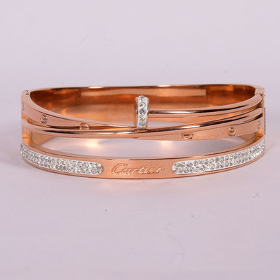 G18 STYLE HOUSE Stainless Steel Ruby Gold-plated Kada
