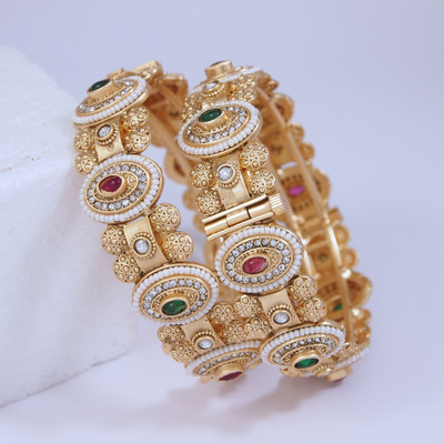 Atulya Brass Gold-plated Bangle(Pack of 2)