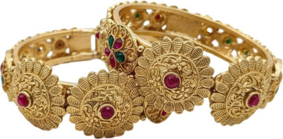 Arira Designs Metal Bangle Set(Pack of 2)