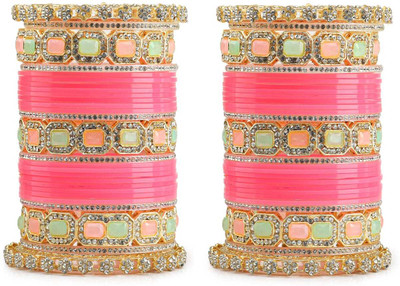 SBS Alloy Beads, Pearl, Cubic Zirconia Gold-plated Chudas(Pack of 62)