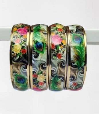 ayesha Glass Gold-plated Bangle Set(Pack of 4)