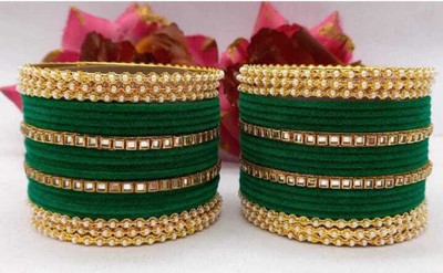 Ha Meem Metal, Alloy Pearl Bangle Set(Pack of 10)