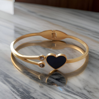 Ruhi Collection Stainless Steel Zircon Gold-plated Kada